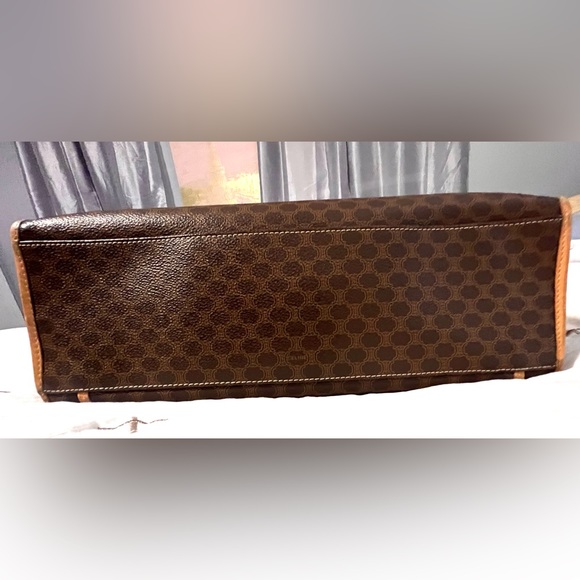 Vintage Celine Tote Handbag Triomphe Macadam Shoulder Purse Large Brown Purse - Picture 12 of 15